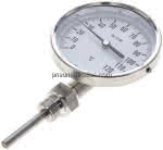 Bimetallthermometer, senk-,recht D100/0 bis +120°C/63mm
