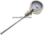 Bimetallthermometer, senk- recht D63/0 bis +120°C/160mm