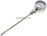 Bimetallthermometer, senk- recht D63/0 bis +120°C/200mm