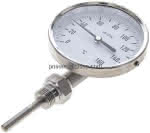 Bimetallthermometer, senk-,recht D100/0 bis +160°C/63mm