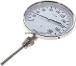 Bimetallthermometer, senk- recht D160/0 bis +200°C/100mm