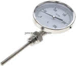 Bimetallthermometer, senk- recht D100/0 bis +250°C/100mm