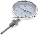 Bimetallthermometer, senk- recht D100/0 bis +250°C/63mm