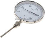 Bimetallthermometer, senk- recht D160/0 bis +250°C/100mm