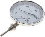 Bimetallthermometer, senk- recht D160/0 bis +250°C/63mm