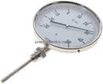 Bimetallthermometer, senk- recht D160/-30 bis +50°C/100mm