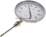 Bimetallthermometer, senk- recht D160/0 bis +80°C/100mm