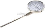 Bimetallthermometer, senk- recht D100/0 bis +200°C/160mm