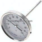 Bimetallthermometer, waage-,recht D100/0 bis +100°C/160mm