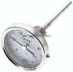 Bimetallthermometer, waage-,recht D63/0 bis +100°C/100mm