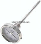 Bimetallthermometer, waage-,recht D63/0 bis +100°C/160mm