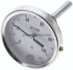 Bimetallthermometer, waage-,recht D63/0 bis +100°C/63mm