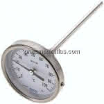 Bimetallthermometer, waage-,recht D80/0 bis +100°C/160mm