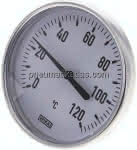 Bimetallthermometer, waage-,recht D100/0 bis +120°C/40mm