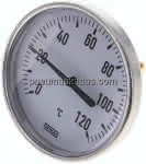 Bimetallthermometer, waage-,recht D100/0 bis +120°C/60mm