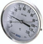 Bimetallthermometer, waage-,recht D100/0 bis +120°C/63mm