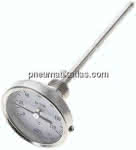 Bimetallthermometer, waage-,recht D63/0 bis +120°C/160mm