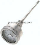 Bimetallthermometer, waage-,recht D63/0 bis +120°C/160mm