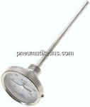 Bimetallthermometer, waage-,recht D63/0 bis +120°C/200mm