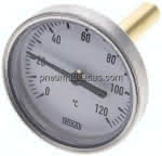 Bimetallthermometer, waage-,recht D63/0 bis +120°C/60mm