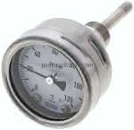 Bimetallthermometer, waage-,recht D63/0 bis +120°C/63mm