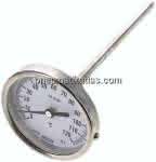 Bimetallthermometer, waage-,recht D80/0 bis +120°C/160mm