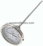 Bimetallthermometer, waage-,recht D80/0 bis +120°C/200mm