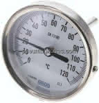 Bimetallthermometer, waage-,recht D80/0 bis +120°C/63mm