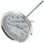 Bimetallthermometer, waage-,recht D100/0 bis +160°C/160mm