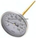 Bimetallthermometer, waage-,recht D100/0 bis +160°C/160mm