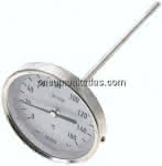 Bimetallthermometer, waage-,recht D100/0 bis +160°C/200mm