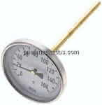 Bimetallthermometer, waage-,recht D100/0 bis +160°C/200mm