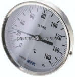 Bimetallthermometer, waage-,recht D100/0 bis +160°C/63mm