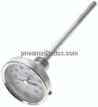 Bimetallthermometer, waage-,recht D63/0 bis +160°C/160mm