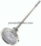 Bimetallthermometer, waage-,recht D63/0 bis +160°C/200mm