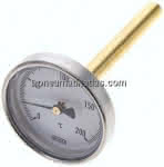 Bimetallthermometer, waage-,recht D63/0 bis +160°C/40mm