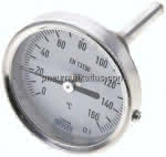 Bimetallthermometer, waage-,recht D63/0 bis +160°C/63mm