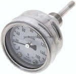 Bimetallthermometer, waage-,recht D63/0 bis +160°C/63mm