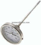 Bimetallthermometer, waage-,recht D80/0 bis +160°C/200mm