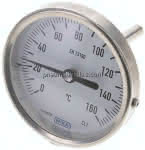 Bimetallthermometer, waage-,recht D80/0 bis +160°C/63mm