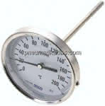 Bimetallthermometer, waage-,recht D100/0 bis +200°C/160mm