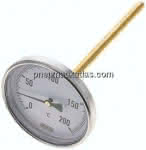 Bimetallthermometer, waage-,recht D100/0 bis +200°C/200mm