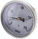 Bimetallthermometer, waage-,recht D63/0 bis +200°C/40mm