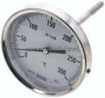 Bimetallthermometer, waage-,recht D80/0 bis +200°C/100mm