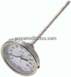 Bimetallthermometer, waage-,recht D80/0 bis +200°C/200mm