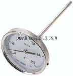 Bimetallthermometer, waage-,recht D100/0 bis +250°C/200mm