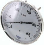 Bimetallthermometer, waage-,recht D160/0 bis +250°C/160mm