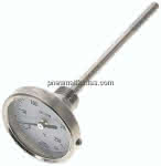 Bimetallthermometer, waage-,recht D63/0 bis +250°C/160mm