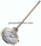 Bimetallthermometer, waage-,recht D63/0 bis +250°C/200mm