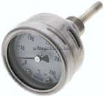Bimetallthermometer, waage-,recht D63/0 bis +250°C/63mm